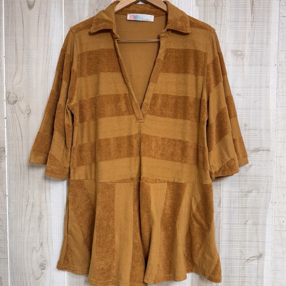 Free People FP Beach 'Charlton' Romper Color Toffee Trail Small Retro Boho Vacay